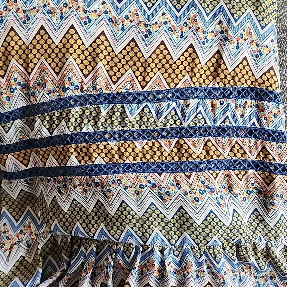 Davi & Dani Boho High Low Ruffle Sundress Asymmetrical Coastal Chic - Picture 9 of 9